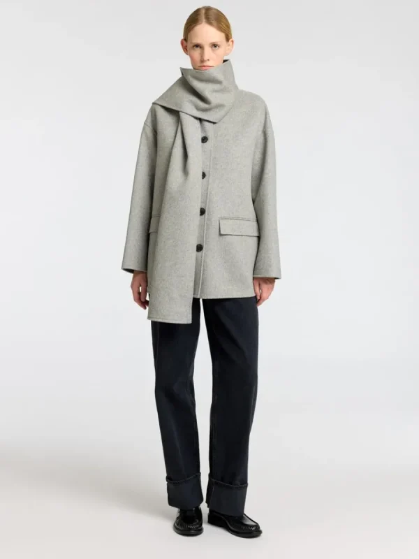 SELECTED INBYGGD HALSDUK JACKA Grey Store