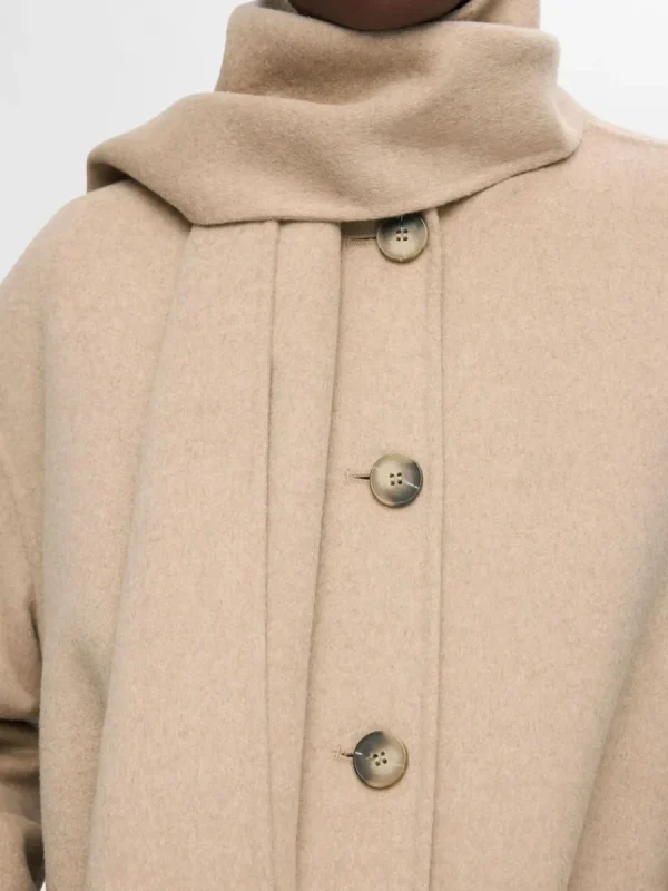 SELECTED INBYGGD HALSDUK JACKA Beige Fashion
