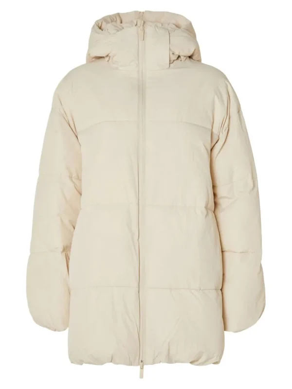 SELECTED JUSTERBAR PUFFERJACKA Beige Clearance