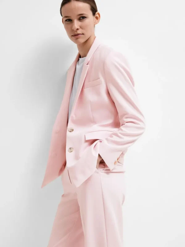 SELECTED KLASSISK PASSFORM ENKELKNÄPPT KAVAJ Pink Cheap