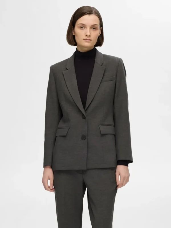 SELECTED KLASSISK PASSFORM KAVAJ Grey Shop