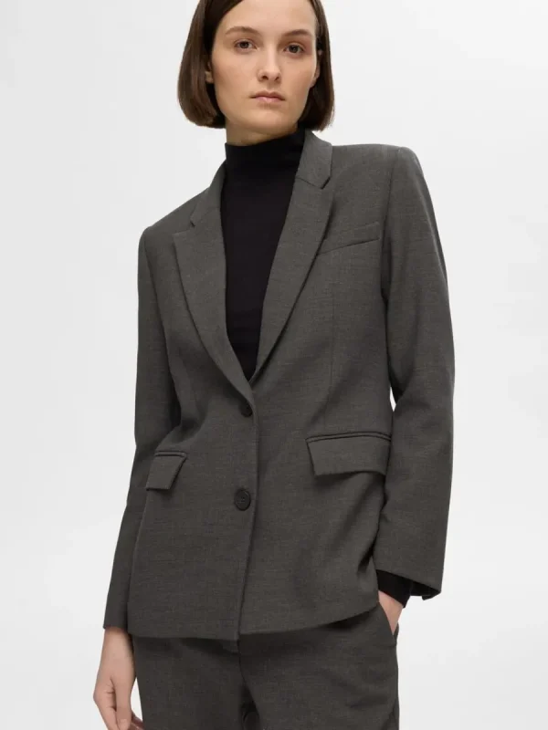 SELECTED KLASSISK PASSFORM KAVAJ Grey Shop