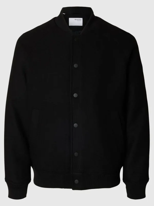 SELECTED KLASSISKA BOMBERJACKA Black Cheap