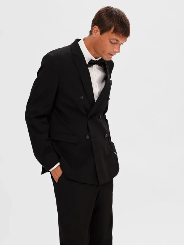 SELECTED KLASSISKA DUBBELKNÄPPT KAVAJ Black Clearance