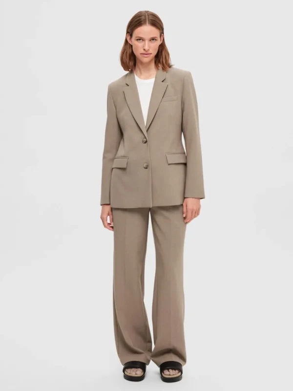 SELECTED KLASSISKA ENKELKNÄPPT KAVAJ Brown Clearance