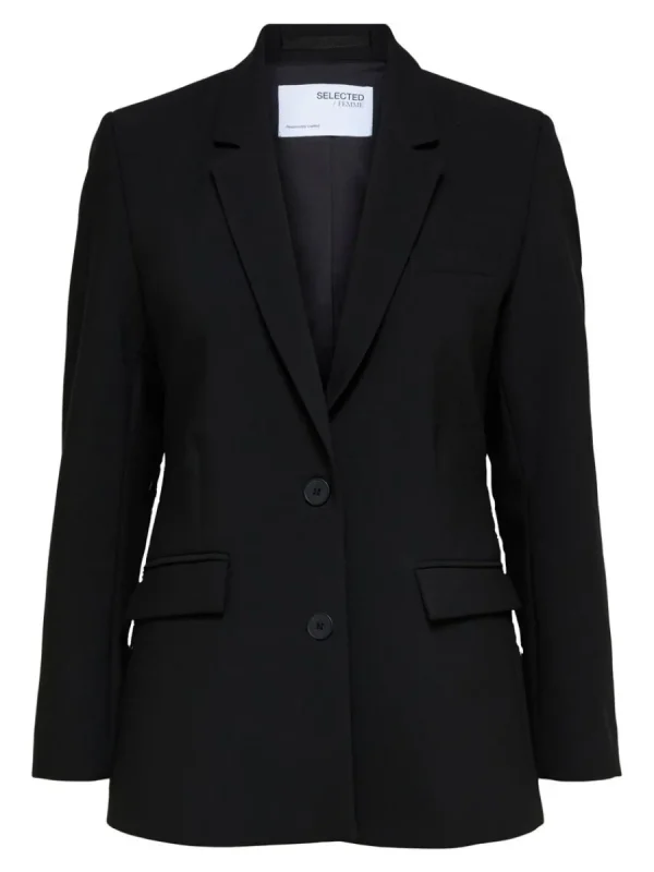 SELECTED KLASSISKA ENKELKNÄPPT KAVAJ Black Store