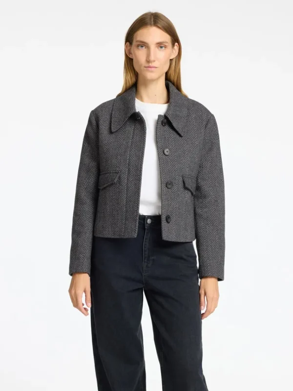 SELECTED KLASSISKA KORT JACKA Grey Discount