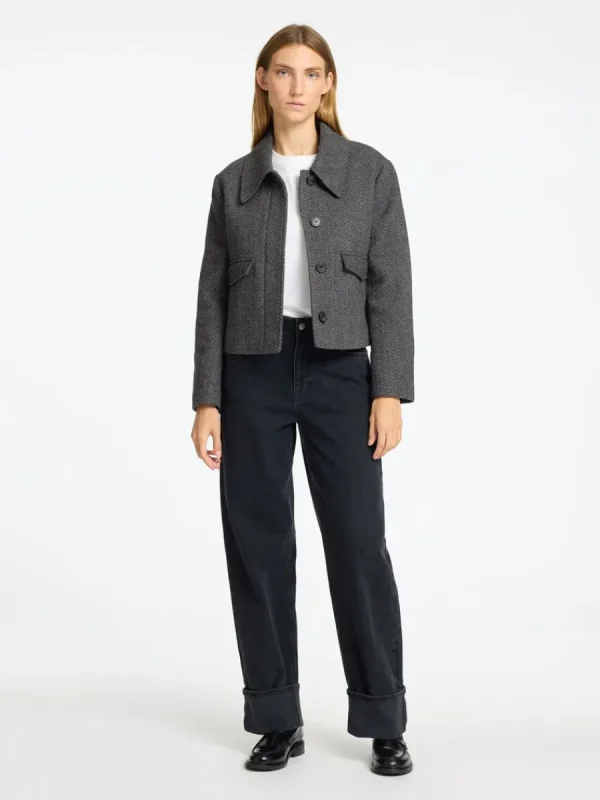 SELECTED KLASSISKA KORT JACKA Grey Discount