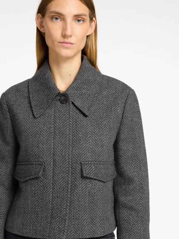 SELECTED KLASSISKA KORT JACKA Grey Discount