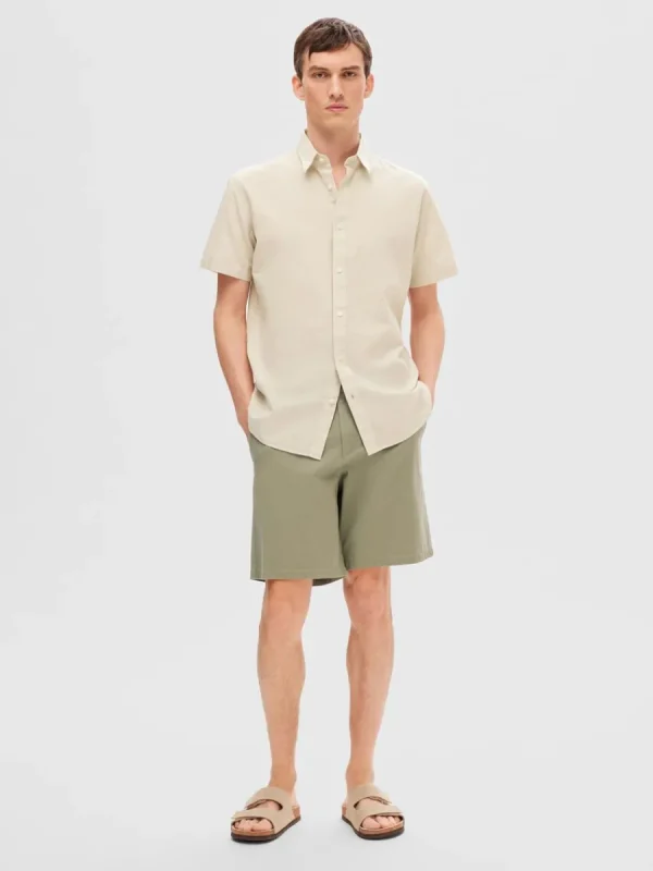 SELECTED KLASSISKA KORTÄRMAD SKJORTA Beige Outlet