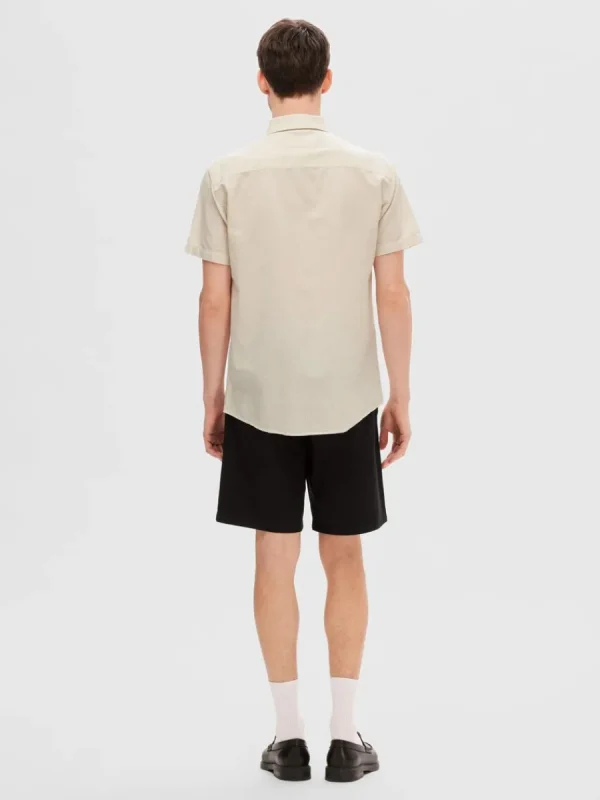 SELECTED KLASSISKA KORTÄRMAD SKJORTA Beige New