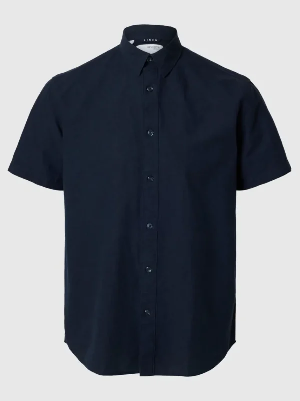 SELECTED KLASSISKA KORTÄRMAD SKJORTA Blue Discount