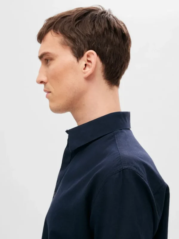 SELECTED KLASSISKA KORTÄRMAD SKJORTA Blue Discount