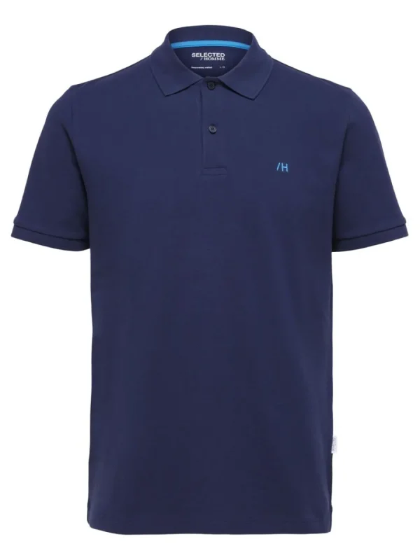 SELECTED KLASSISKA PIKÉTRÖJA Blue Flash Sale
