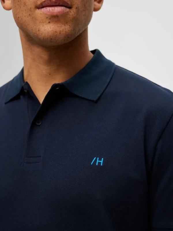 SELECTED KLASSISKA PIKÉTRÖJA Blue Flash Sale