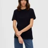 SELECTED KLASSISKA T-SHIRT Black Fashion