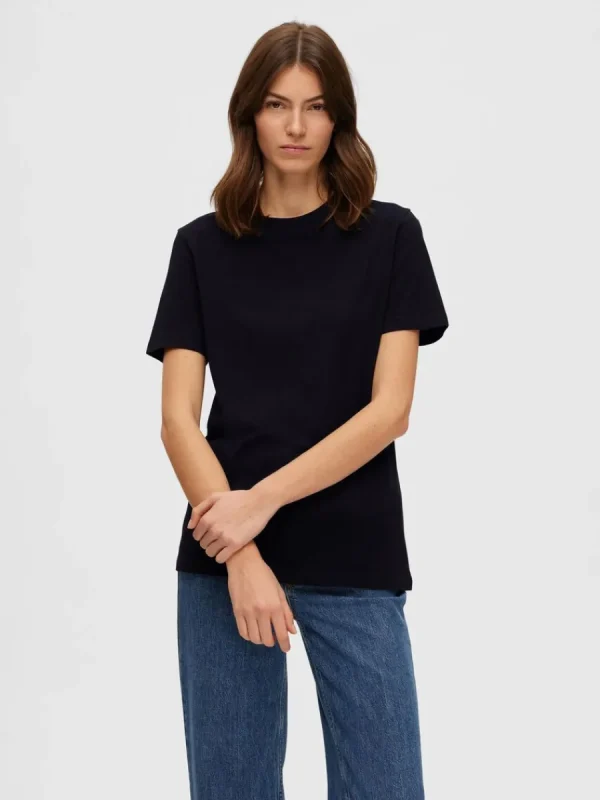 SELECTED KLASSISKA T-SHIRT Black Fashion