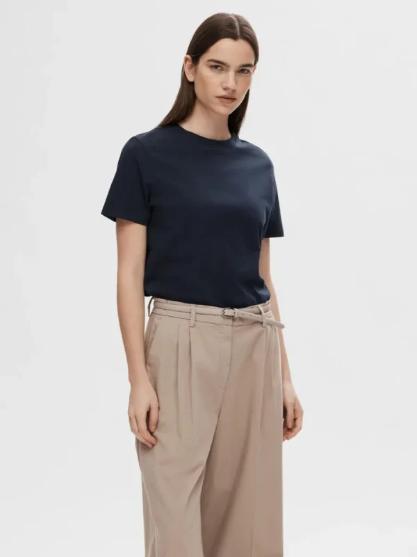 SELECTED KLASSISKA T-SHIRT Blue Sale
