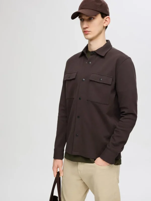 SELECTED KLASSISKA ÖVERSKJORTA Brown Outlet