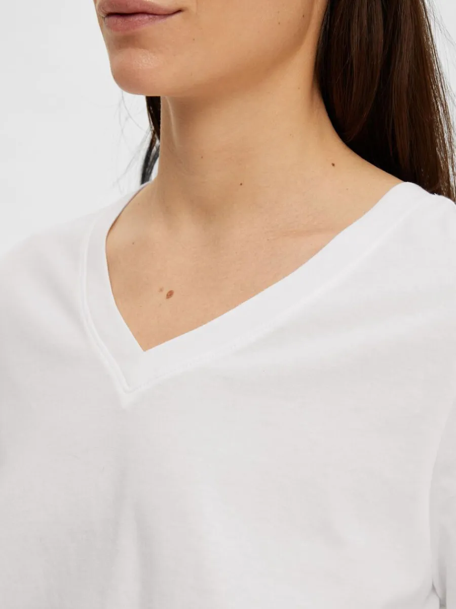 klassiska_vneck_tshirt_3.webp SELECTED KLASSISKA V-NECK T-SHIRT White Fashion