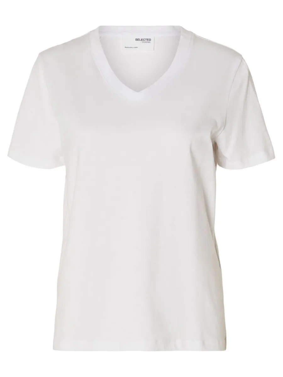 klassiska_vneck_tshirt_5.webp SELECTED KLASSISKA V-NECK T-SHIRT White Fashion
