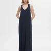 SELECTED KNUTPRYDD MIDIKLÄNNING Blue Fashion