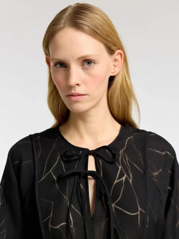 SELECTED KNYTNING FRAM LÅNGÄRMAD BLUS Black Sale