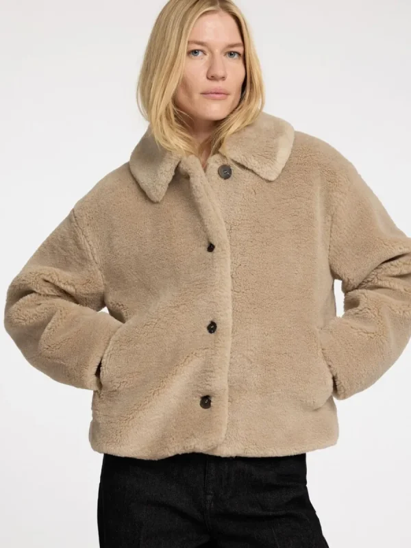 SELECTED KORT TEDDYJACKA Brown Clearance
