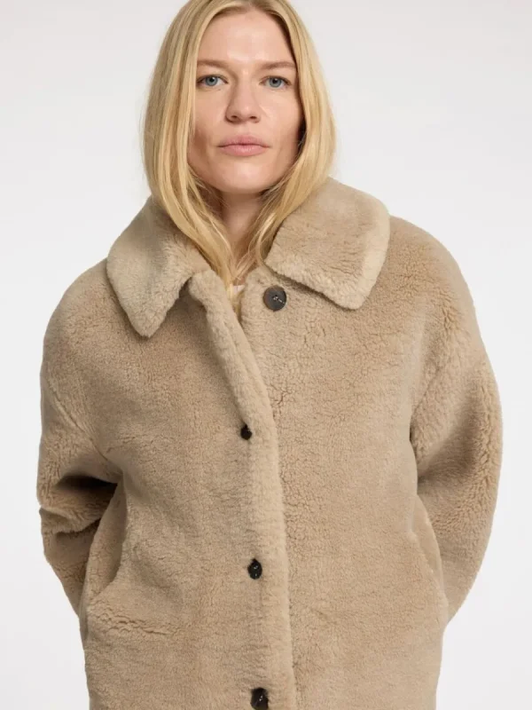 SELECTED KORT TEDDYJACKA Brown Clearance