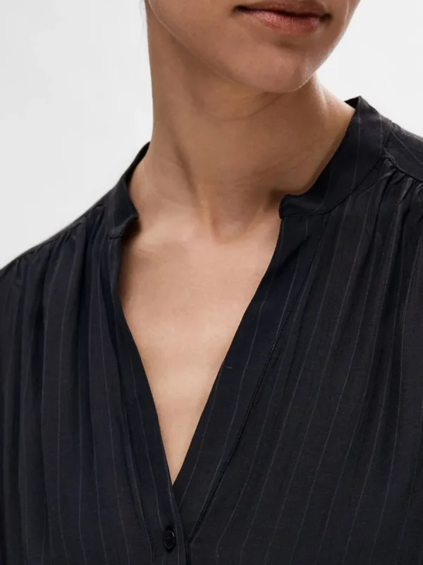 SELECTED KORTÄRMAD BLUS Blue Discount