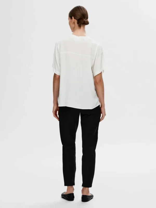 SELECTED KORTÄRMAD BLUS White Flash Sale