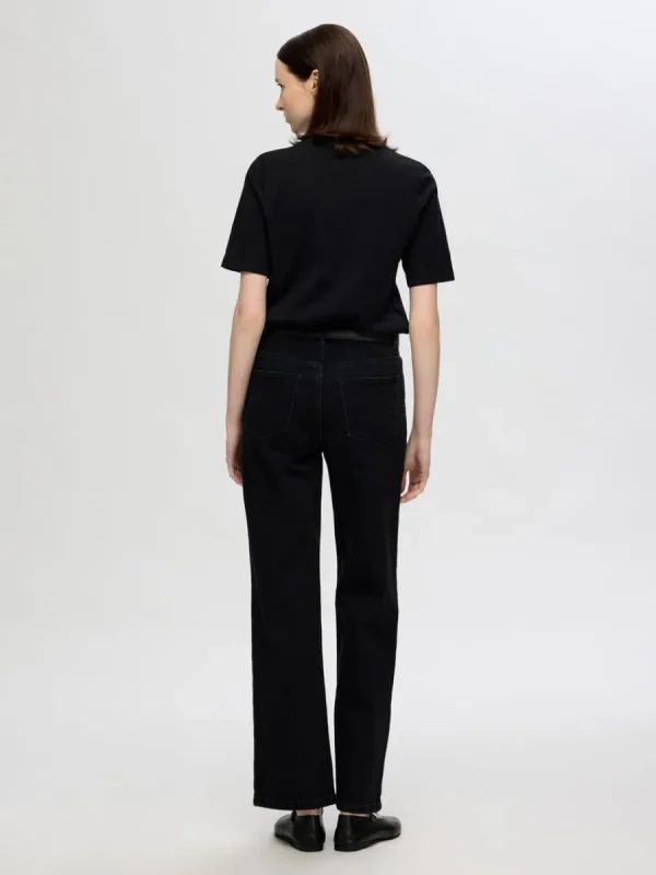 SELECTED KORTÄRMAD BOMULL T-SHIRT Black Best Sale