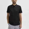 SELECTED KORTÄRMAD COOLMAX® PIKÉTRÖJA Black Online