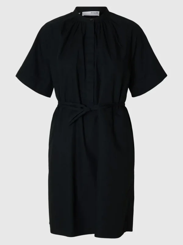 SELECTED KORTÄRMAD KORT KLÄNNING Black Clearance