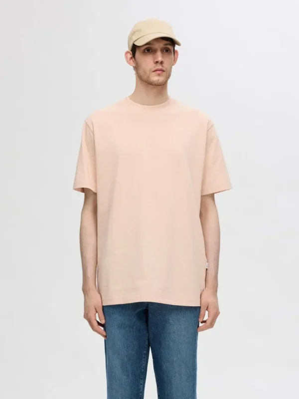 SELECTED KORTÄRMAD MED AVSLAPPNAD PASSFORM T-SHIRT Pink Cheap