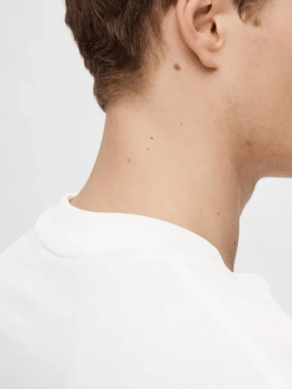SELECTED KORTÄRMAD MED AVSLAPPNAD PASSFORM T-SHIRT White Flash Sale