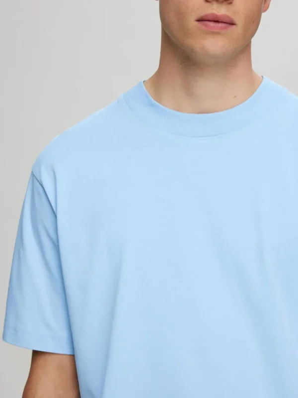 SELECTED KORTÄRMAD MED AVSLAPPNAD PASSFORM T-SHIRT Blue Cheap