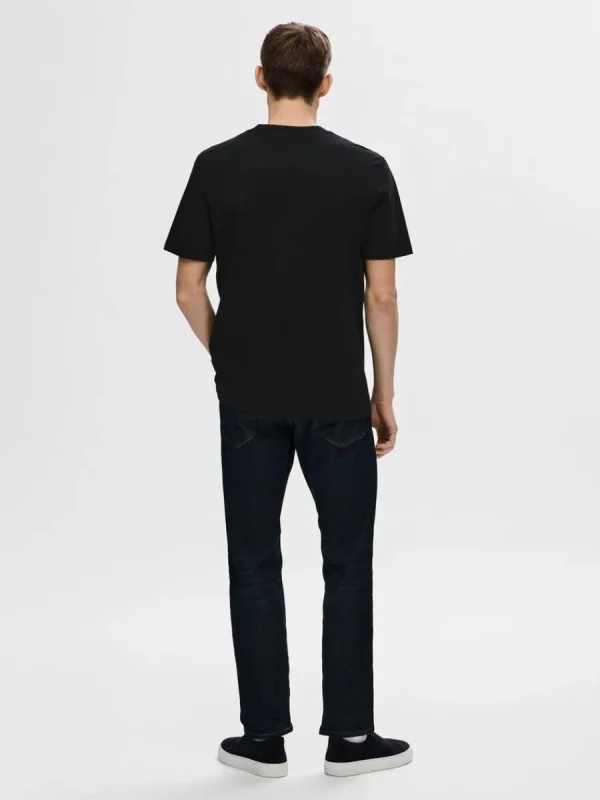 SELECTED KORTÄRMAD MED AVSLAPPNAD PASSFORM T-SHIRT Black Best Sale