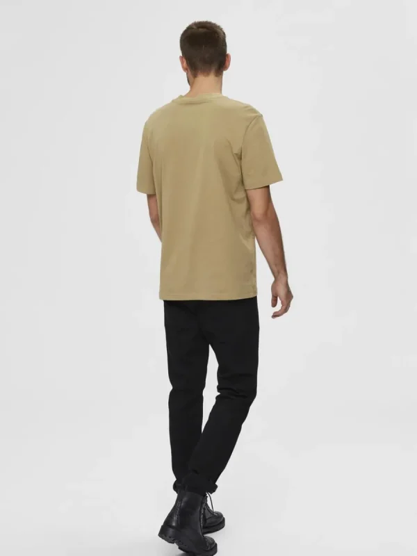 SELECTED KORTÄRMAD MED AVSLAPPNAD PASSFORM T-SHIRT Brown Outlet
