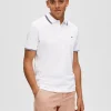 SELECTED KORTÄRMAD PIKÉTRÖJA White Best