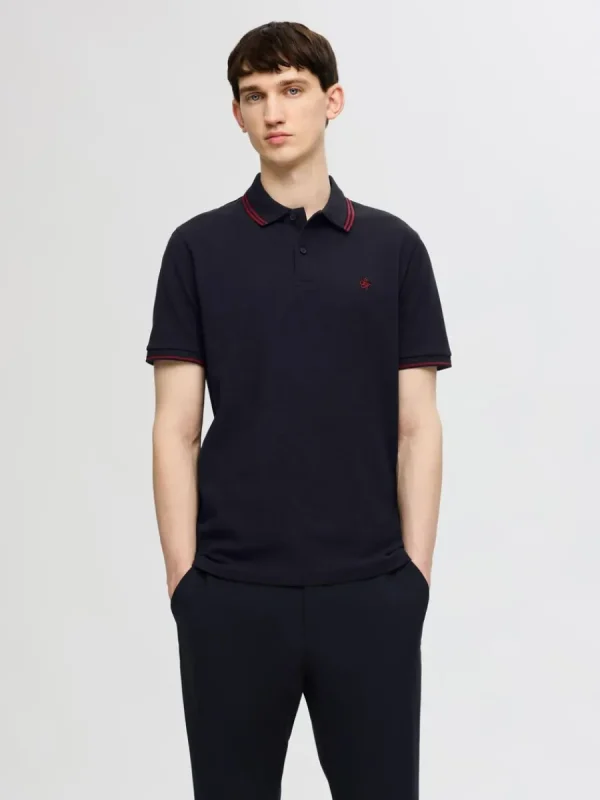 SELECTED KORTÄRMAD PIKÉTRÖJA Black Online