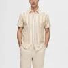 SELECTED KORTÄRMAD SKJORTA Beige Fashion