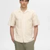 SELECTED KORTÄRMAD SKJORTA Beige Discount