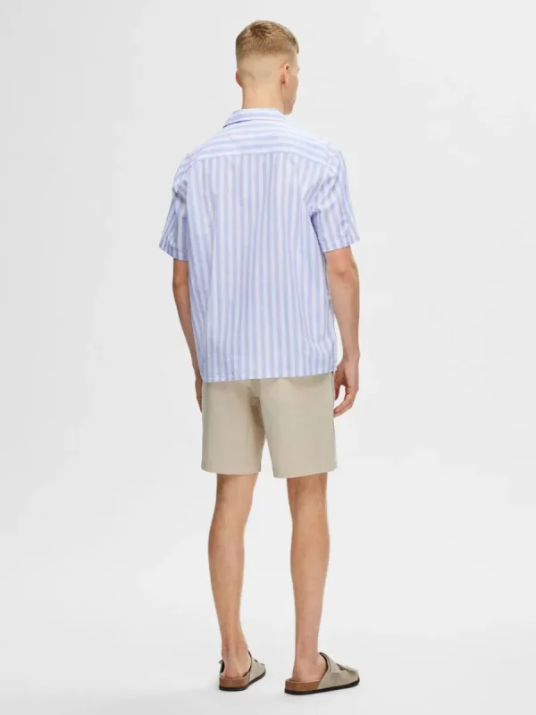 SELECTED KORTÄRMAD SKJORTA Blue Flash Sale