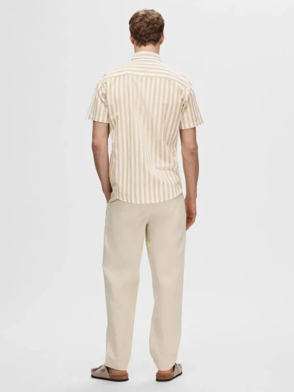 SELECTED KORTÄRMAD SKJORTA Beige Fashion