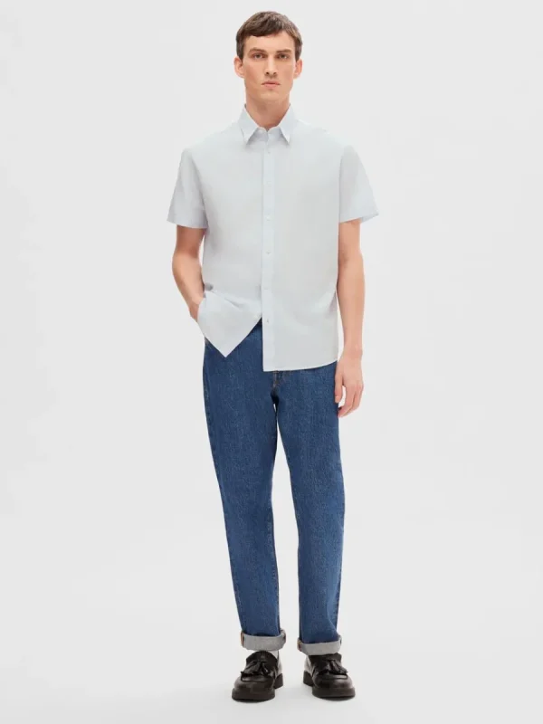 SELECTED KORTÄRMAD SKJORTA Blue Cheap