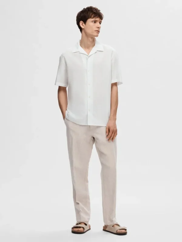 SELECTED KORTÄRMAD SKJORTA White New