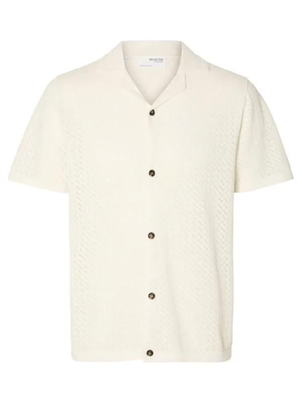 SELECTED KORTÄRMAD SKJORTA White New