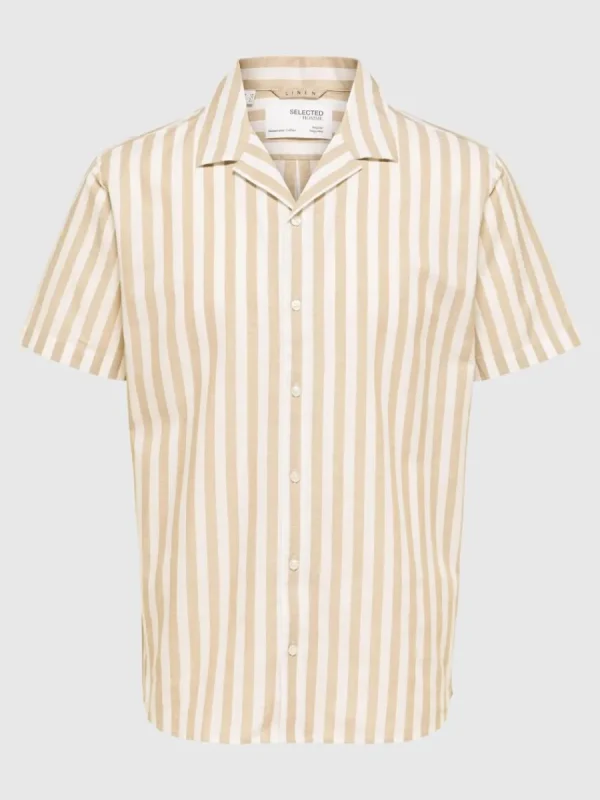SELECTED KORTÄRMAD SKJORTA Beige Discount