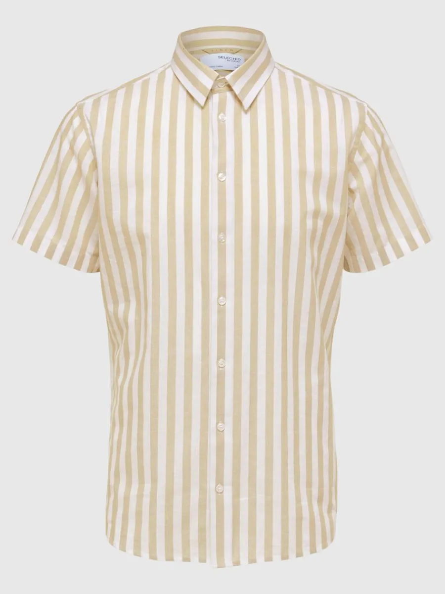 kortrmad_skjorta_4.webp SELECTED KORTÄRMAD SKJORTA Beige Fashion